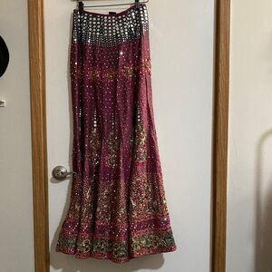 TC Embellished Magenta Indian Lehenga with Mirror Accents 100% Silk